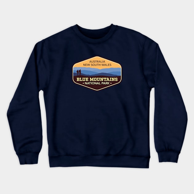 Blue Mountains National Park Australia NSW badge Crewneck Sweatshirt by TGKelly